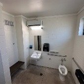 Inside New Bathroom & Shower Building