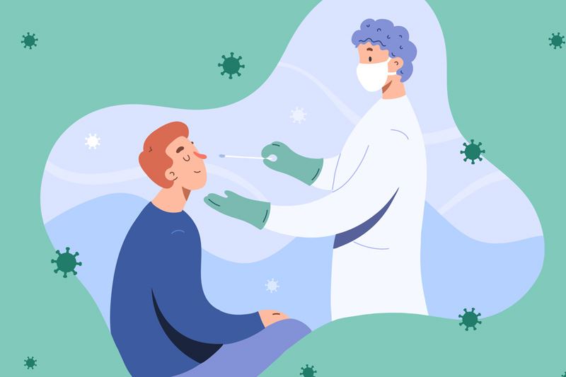 A person getting a covid-19 test.