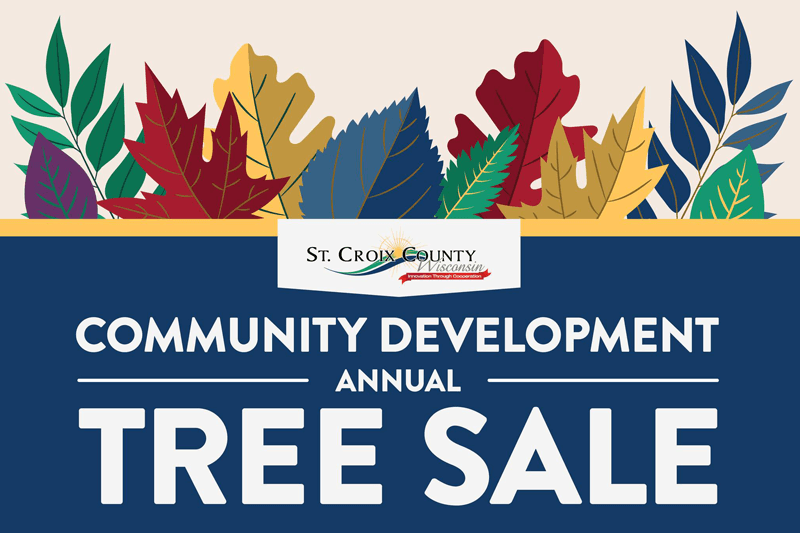 Illustration of leaves turning colors with text 