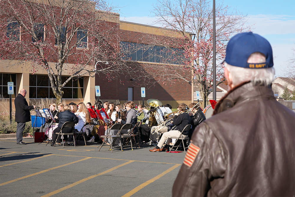 Hudson High School band playing at the 2025 St. Croix County Veterans Day Ceremony. 
