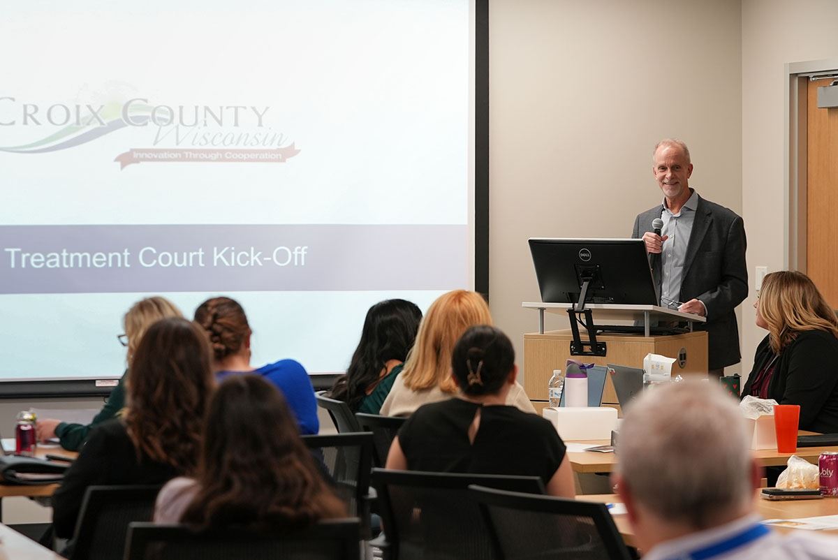 St. Croix County Health & Human Services Director Bob Rohret presenting about Family Treatment Court