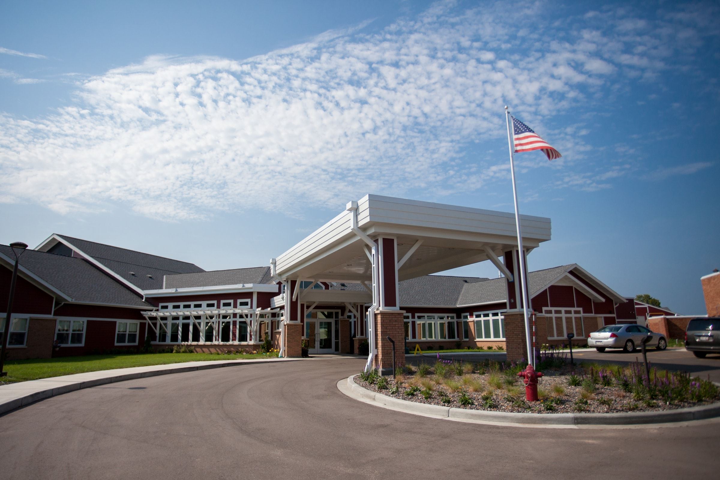 St Croix County Health Center Front with Flag
